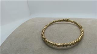 Gold Bangle Bracelet 14K Yellow Gold 9.8g